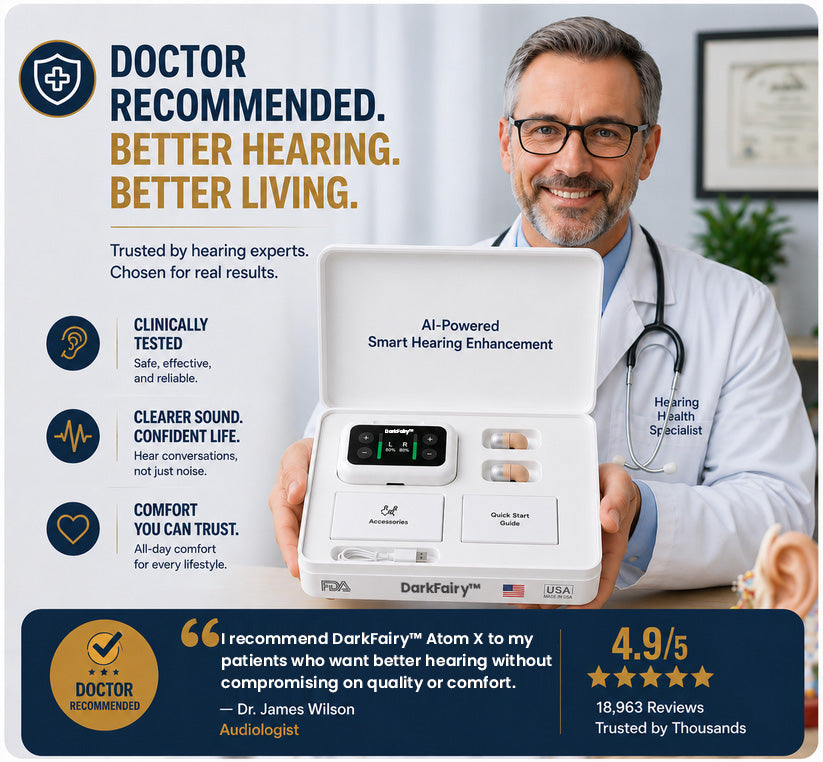 🔥 Final 1 Hours : Only Limited Stock Left🏆DarkFairy™ Atom X Smart Hearing Aids — Hear Clearly, Feel Confident Again 💖(Mayo Clinic Recommended）