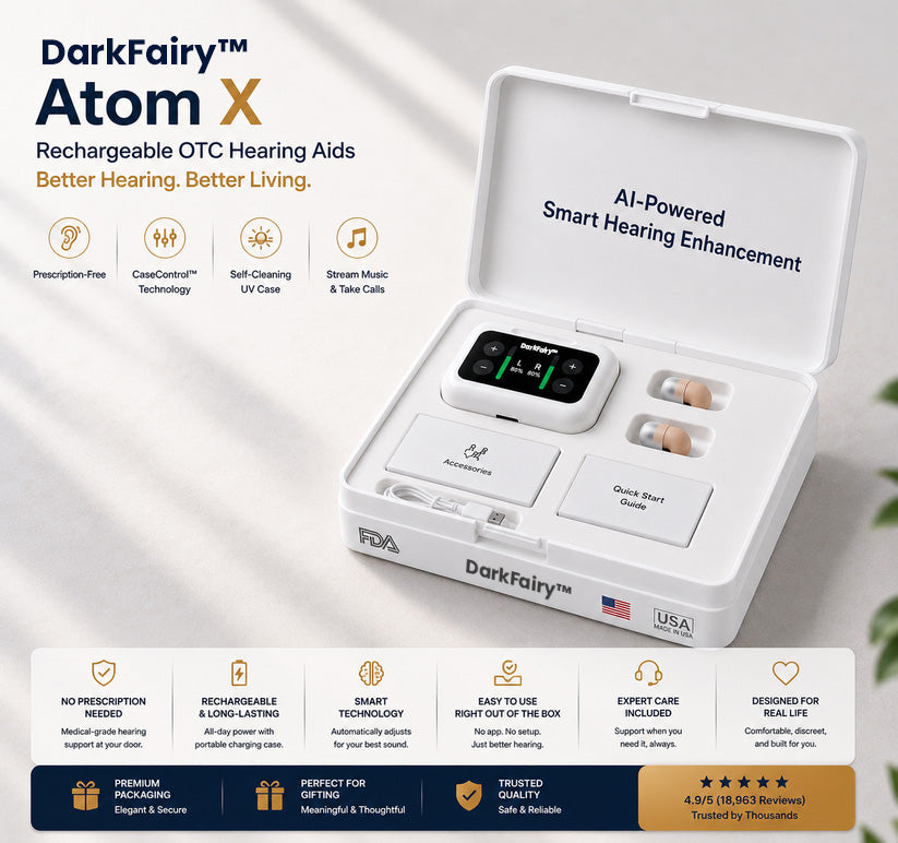 🔥 Final 1 Hours : Only Limited Stock Left🏆DarkFairy™ Atom X Smart Hearing Aids — Hear Clearly, Feel Confident Again 💖(Mayo Clinic Recommended）