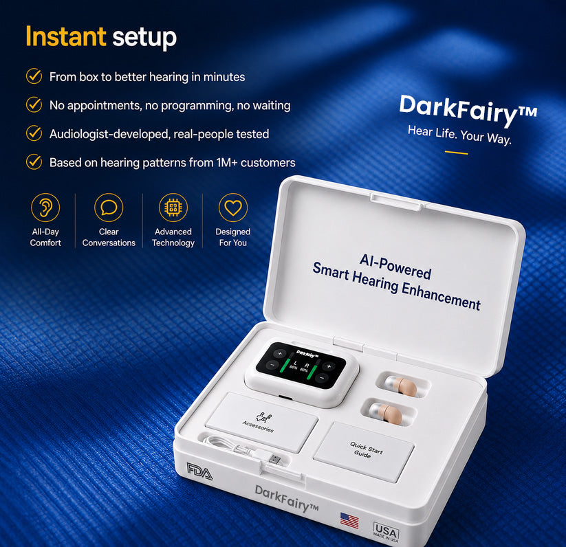 🔥 Final 1 Hours : Only Limited Stock Left🏆DarkFairy™ Atom X Smart Hearing Aids — Hear Clearly, Feel Confident Again 💖(Mayo Clinic Recommended）